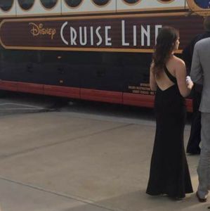 JARLO black halter gown with mermaid skirt